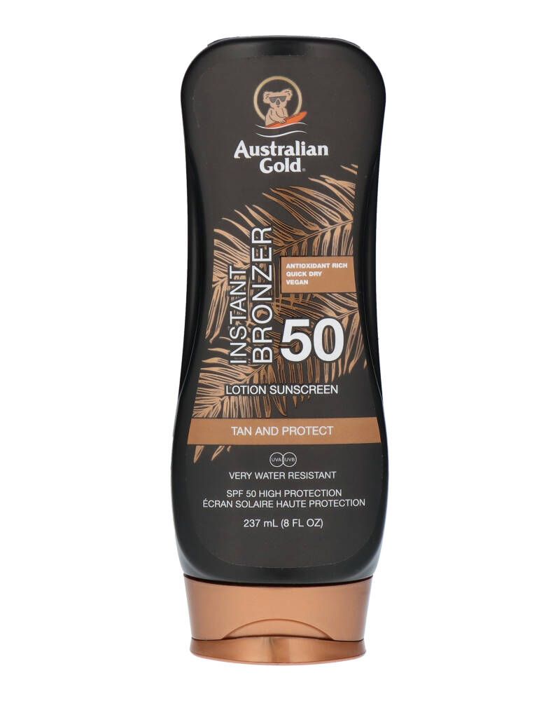 Australian Gold Instant Bronzer Lotion Sunscreen SPF 50 237 ml
