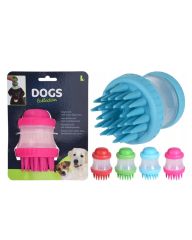 Excellent Houseware Cepillo Para Perros Con Dosificador De Jabón Azul