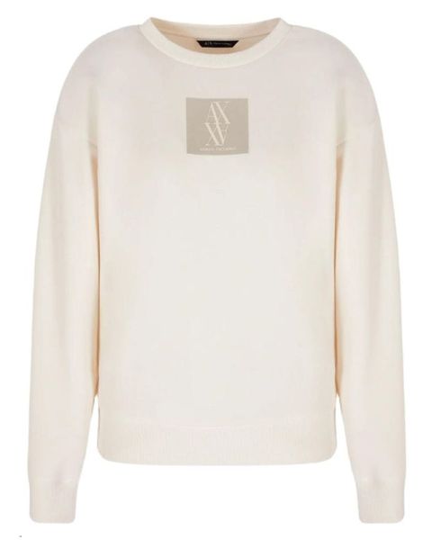Armani Exchange Woman Logo Sweatshirt White Str. L