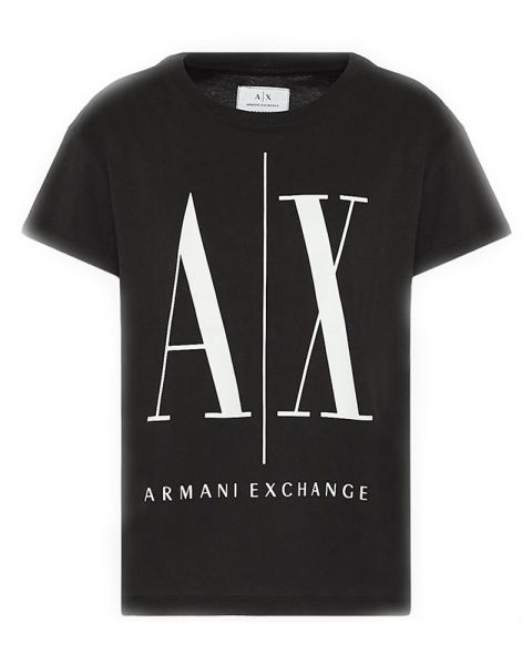 Armani Exchange Icon Period Women T-Shirt Sort Str. M
