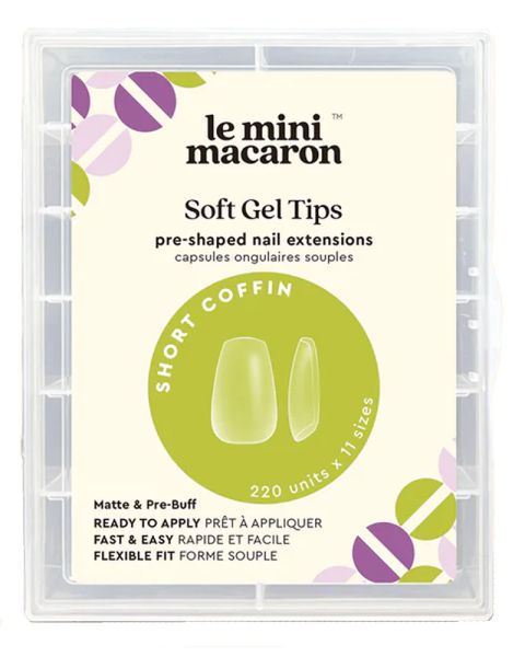 Le Mini Macaron Soft Gel Tips Short Coffin