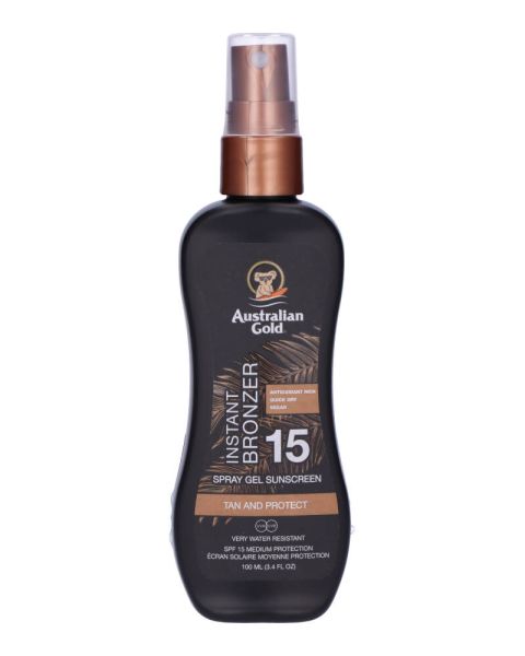 Australian Gold Instant Bronzer Spray Gel Sunscreen SPF 15 (F)