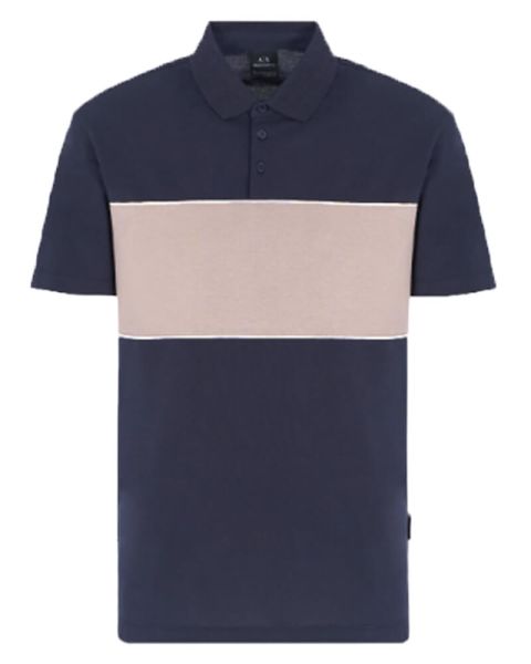 Armani Exchange Men Polo Shirt Navy/Beige XL